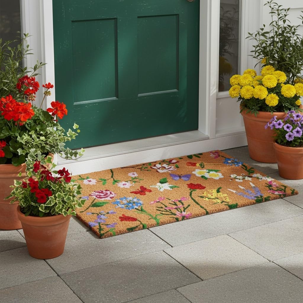calloway mills butterfly garden doormat (17 x 29) butterfly garden 1'5" x 2'5" (rectangular)
