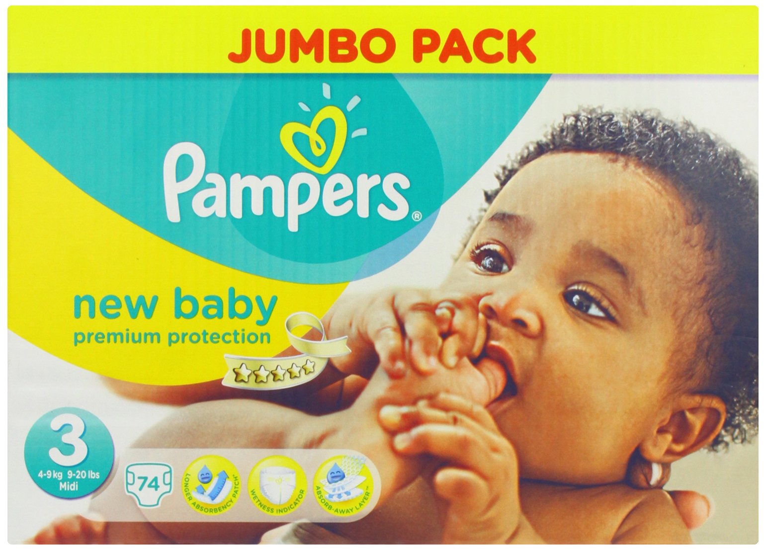 Pampers, Pannolini New Baby, 74 pz., Taglia 3