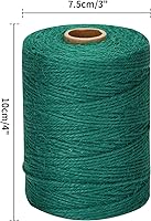 Vista 3 de Anwyll Cuerda verde de 656 pies – Cuerda de yute natural de 0.079 pulgadas de grosor, cuerda de jardín resistente, cuerda de cáñamo para plantas