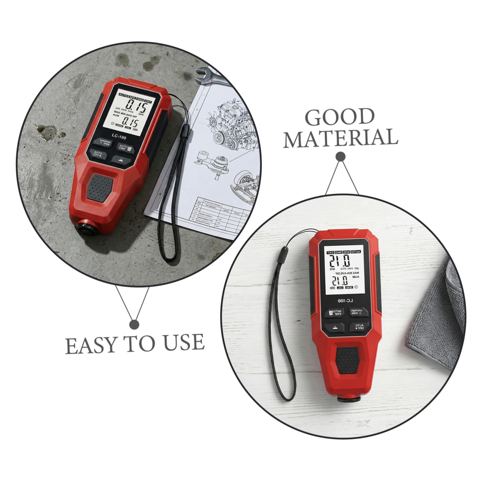 Misuratore di Spessore Vernice Auto Digitale 0–2000μm