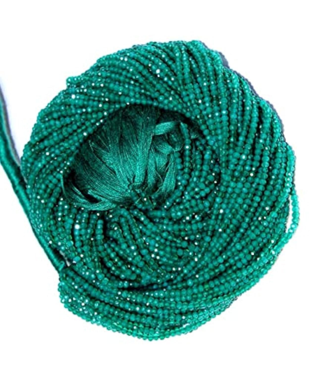 Perles onyx vert naturel 2mm diamond cut rondelle fil de 13 pouces