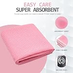Hot Serviette de yoga - Serviette de tapis de yoga sans glissade en microfibre avec adhérence Dot Serviette absorbante pour le yoga chaud, Pilates et fitness 72" x 24", Tein/Orange