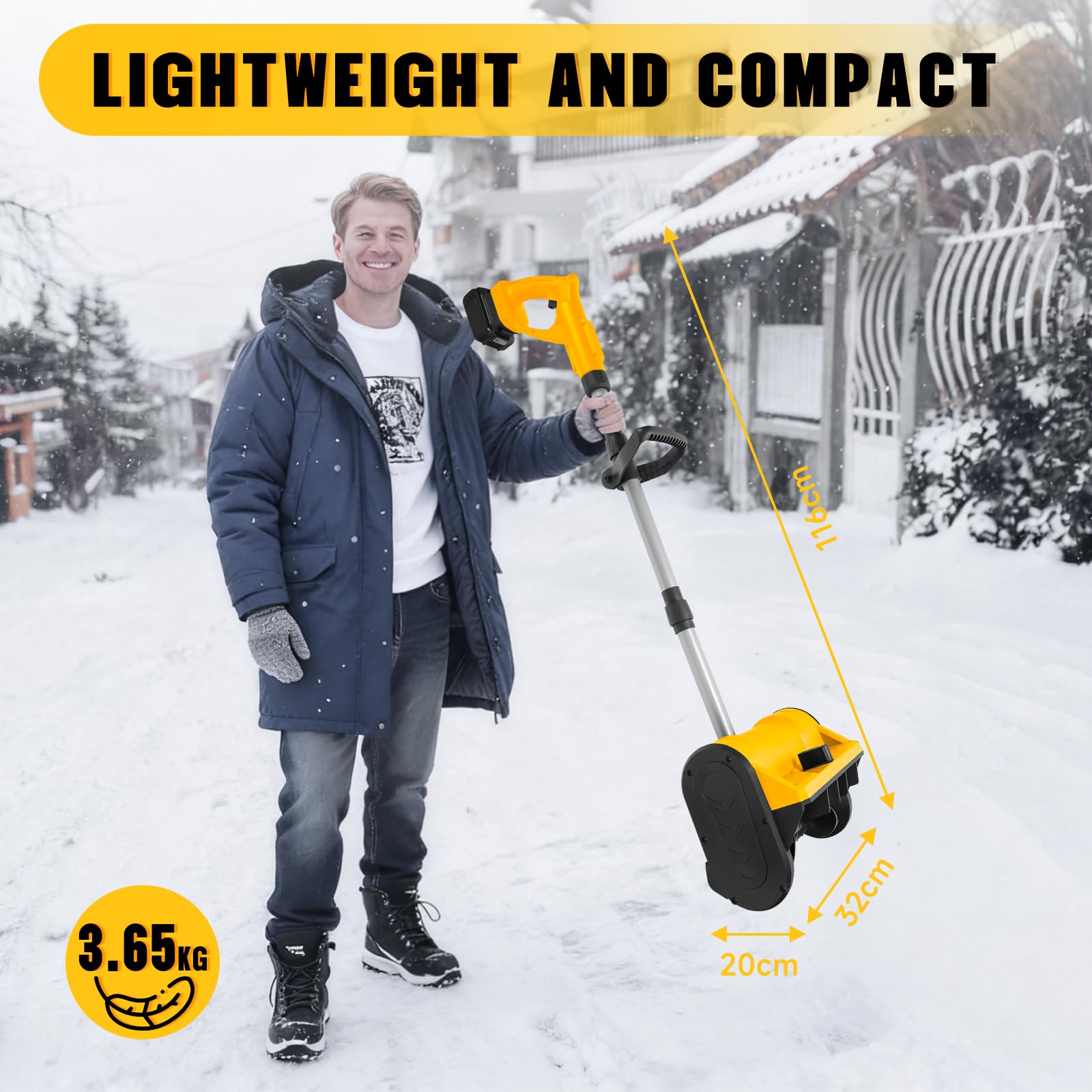 Souffleuse à neige sans fil 20V Max 12,8" large 500W Dewalt compatible