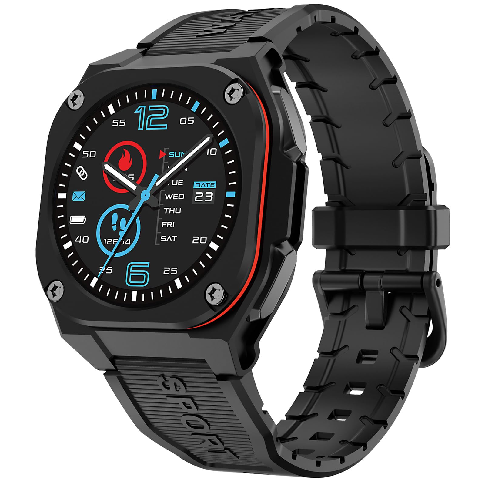Kompass Militär Uhr Sportuhr Herren Damen Smartwatch Laufuhr Outdoor Fitnessuhr mit Telefonfunktion Gesundheitsuhr Blutdruckmessung Schrittzähler Uhr Junge Mädchen Fitness Tracker Pulsuhr Smart Watch