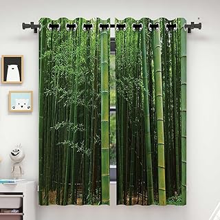 Bamboo Decor Farmhouse Curtains, Closet Curtain for Open Closet Drapes 72in Width by 85in Height