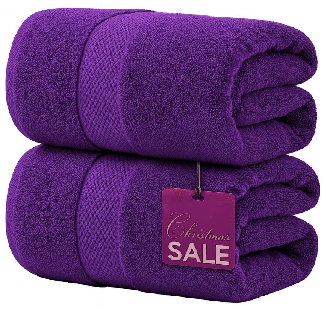 Drap de bain égyptien de luxe 600g/m² violet pour un confort absolu