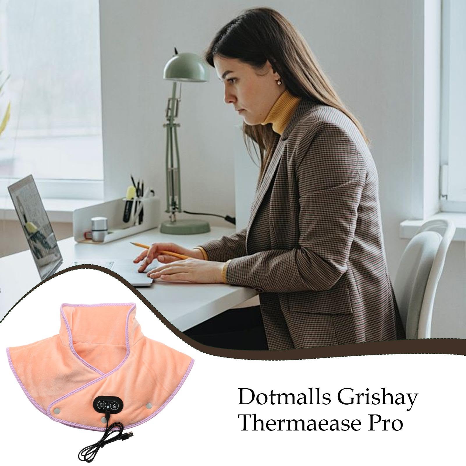Almohada eléctrica de calor cervical con 3 niveles de calor, rápida generación de calor | Envoltura calentada de 3 niveles para cuello y hombros con masaje