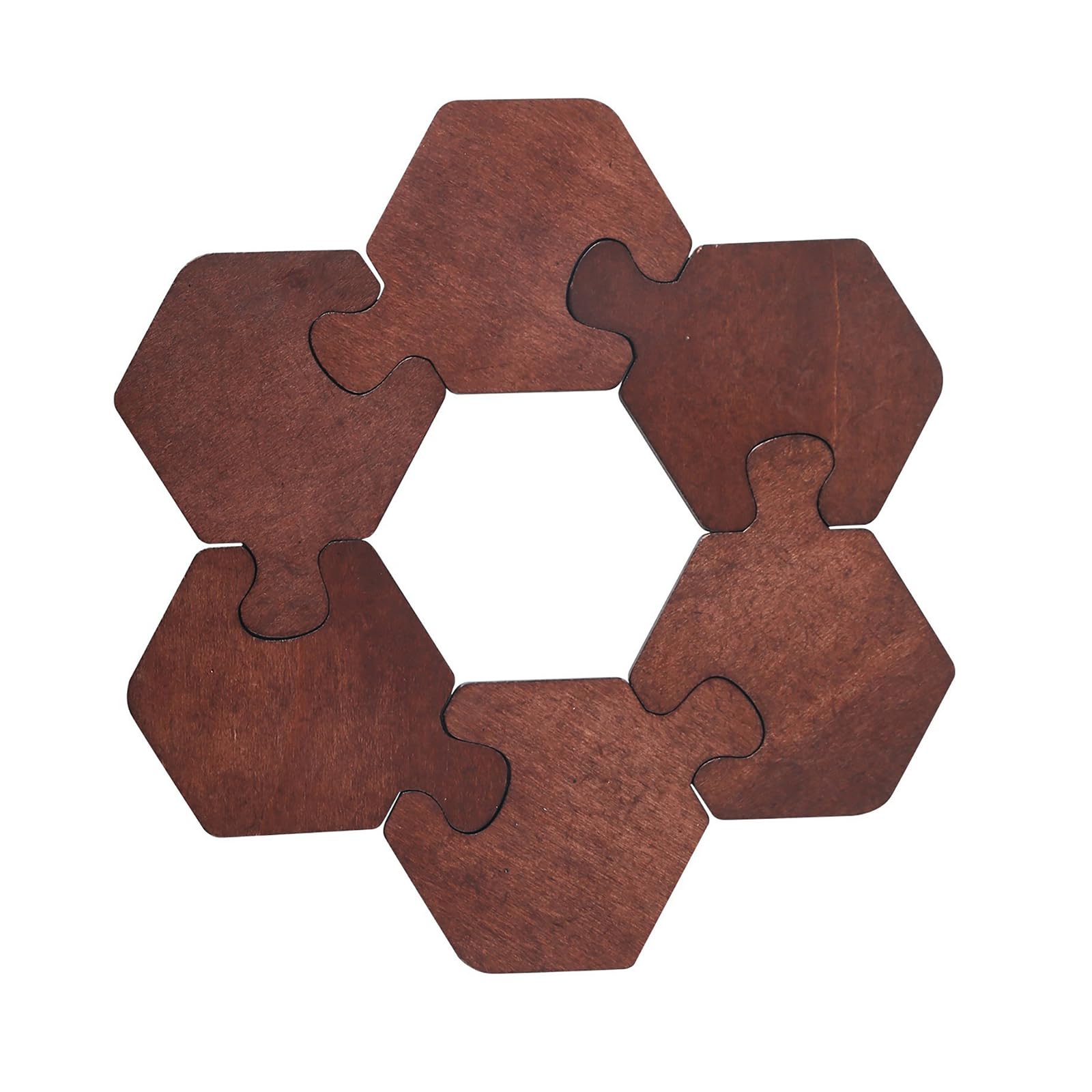 6Pcs Jigsaws Wood Coasters Puzzle Drinking Cup Mats Practical Heatproof Table Placemat for Home Use Wood Coasters