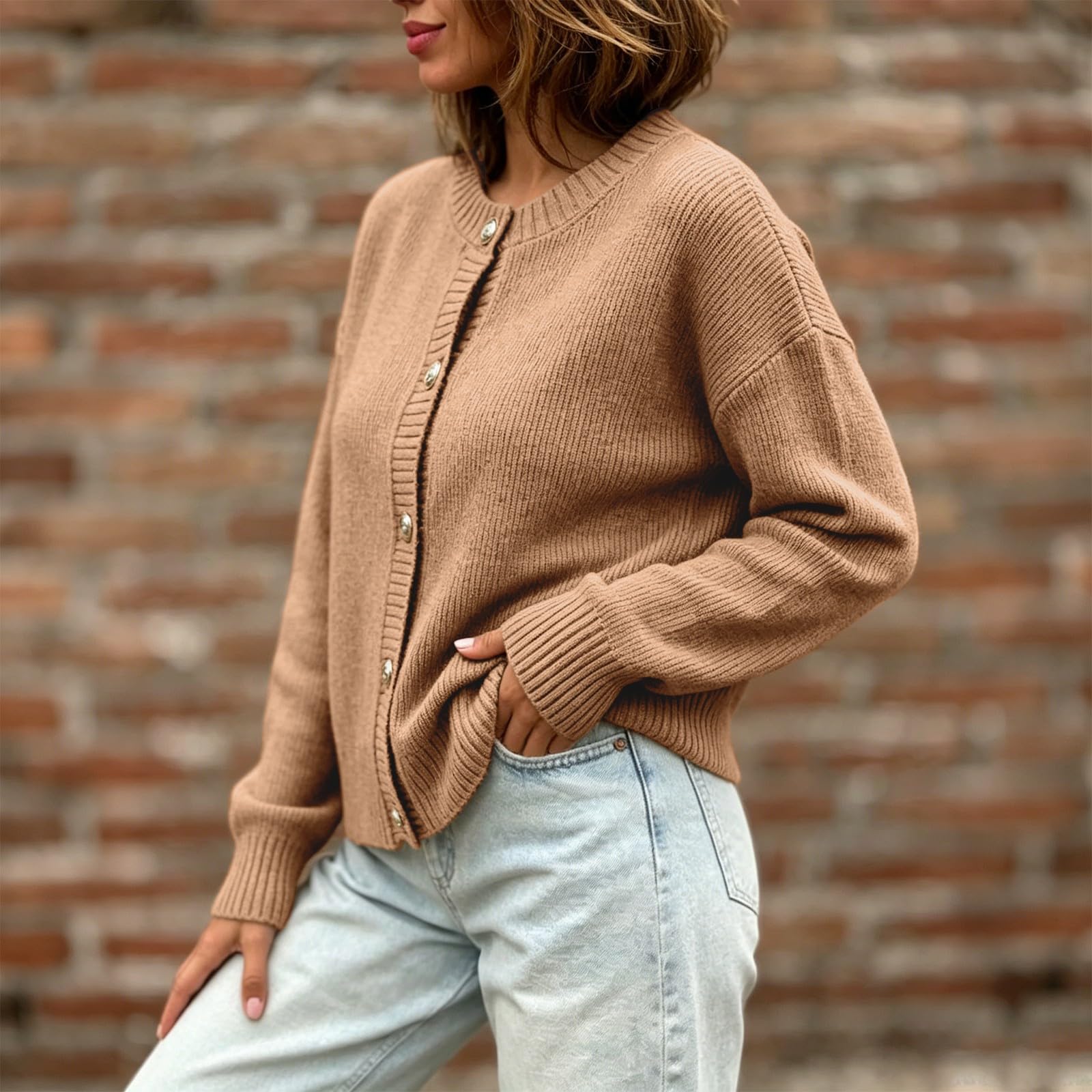 Maglione lavorato a maglia a girocollo nero, da donna, lavorato a mano | Maglione lavorato a maglia grossa, per il tempo libero, stile retrò, per tutti i giorni, a maniche lunghe, collo alto