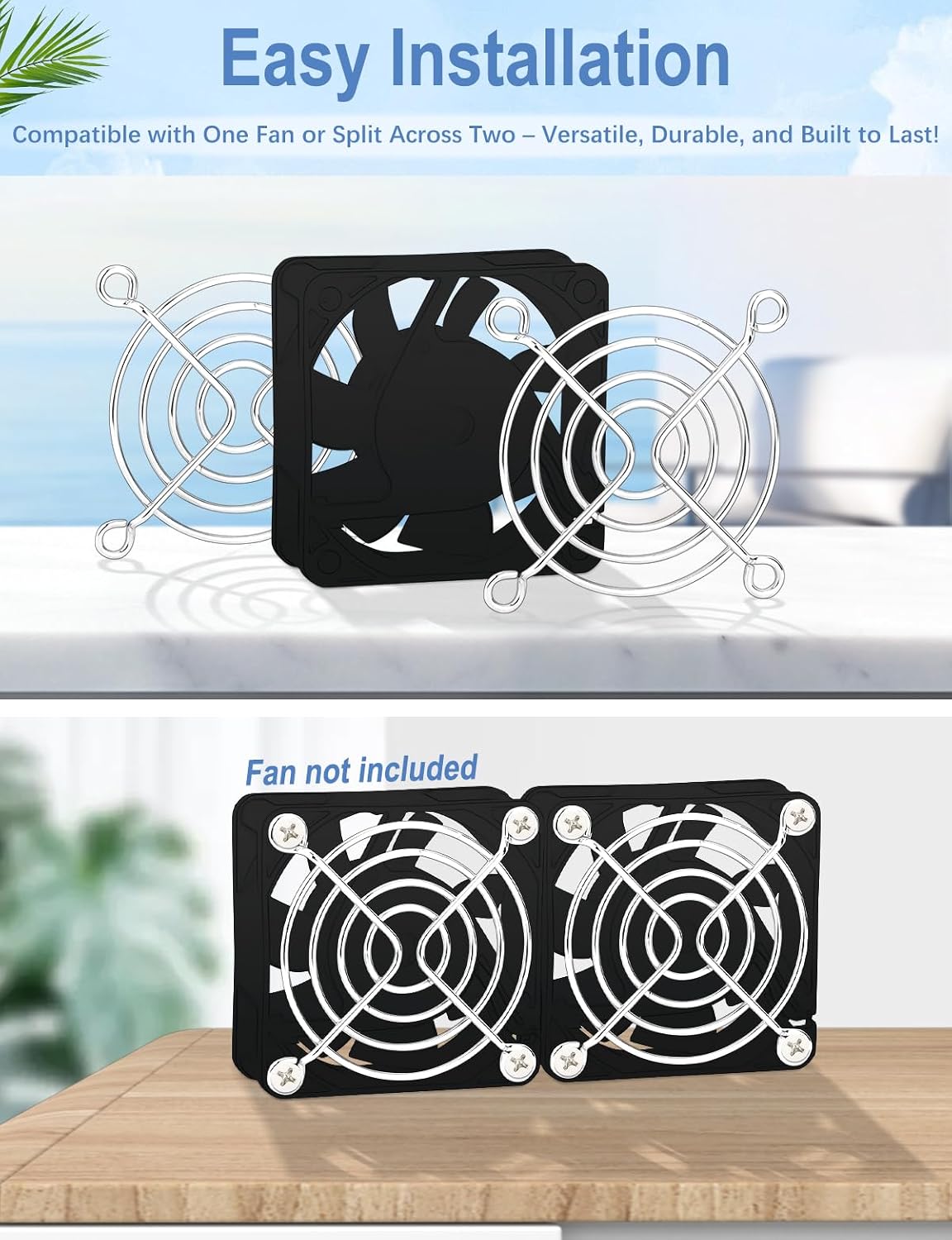 2 Pack Wathai Stainless Steel 60mm Fan Grills with Screw for 60mm Fans PC Fan Protection