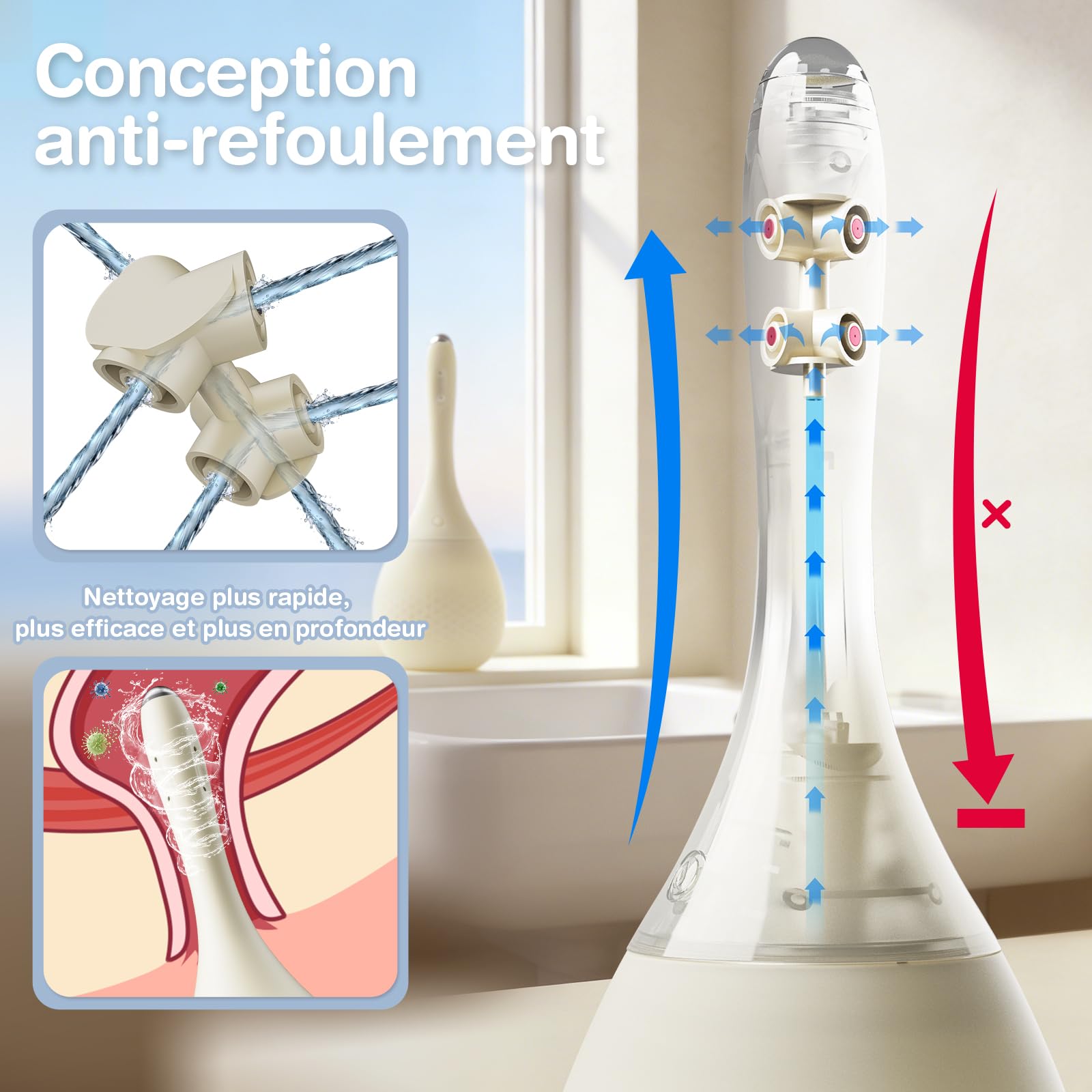 Douche Anale Poire à Lavement Automatique avec Caméra, 420ml Lavements électriques pour le Nettoyage du Côlon, Douches en Silicone Contrôle de APP Nettoyant