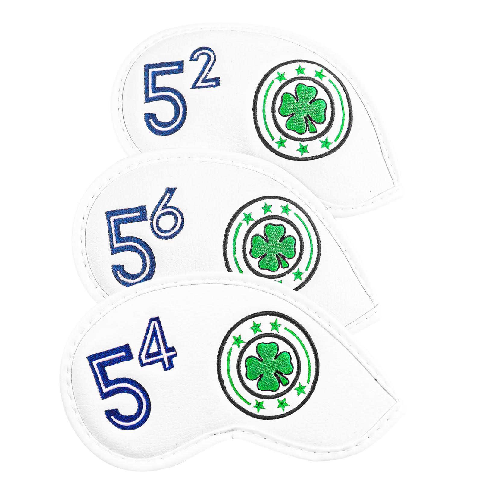 Golf Club Wedges Degree Headcovers 52° 54° 56° Value 1 Pack or 3 Pack， Synthetic Leather Golf Iron Protective Hook and Loop Design Head Cover For Men Women Golfer (White, 3Pcs-52°+54°+56°)