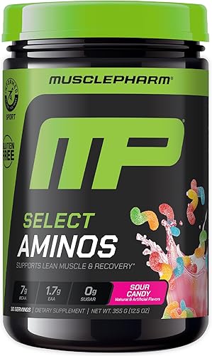 MusclePharm EAA Recovery + BCAAs, polvo de aminoácidos esenciales después del entrenamiento, suplemento energético preentrenamiento para hombres y