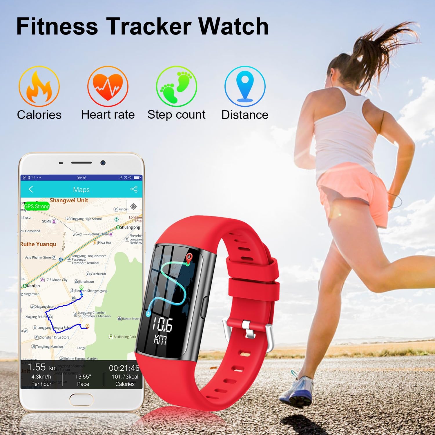 Tipmant Smartwatch Donna Uomo, Orologio Smartwatch Donna Uomo Cardiofrequenzimetro da Polso Impermeabile IP68 con Contapassi, SpO2, Sonno, Notifiche Messaggi, Orologio Fitness per iOS Android