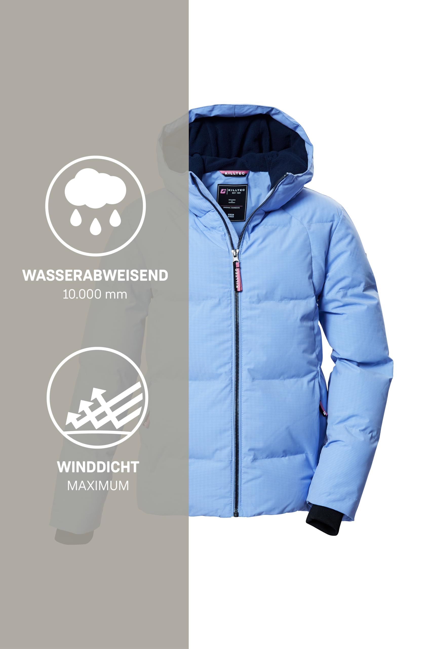 Killtec Kow 357 Grls Qltd Jckt Veste matelassée/veste d'hiver avec capuche Fille