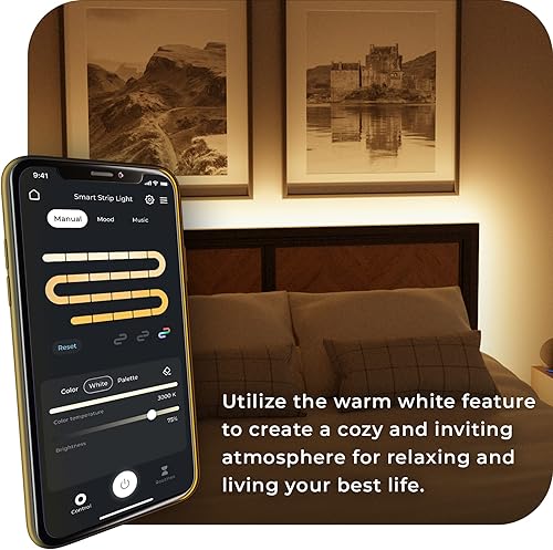 Miniatura 5 de Globe Electric 50502 Wi-Fi Smart Multicolor Cambiante RGB LED Sincronización de música enchufable no requiere concentrador activado por voz 164ft164