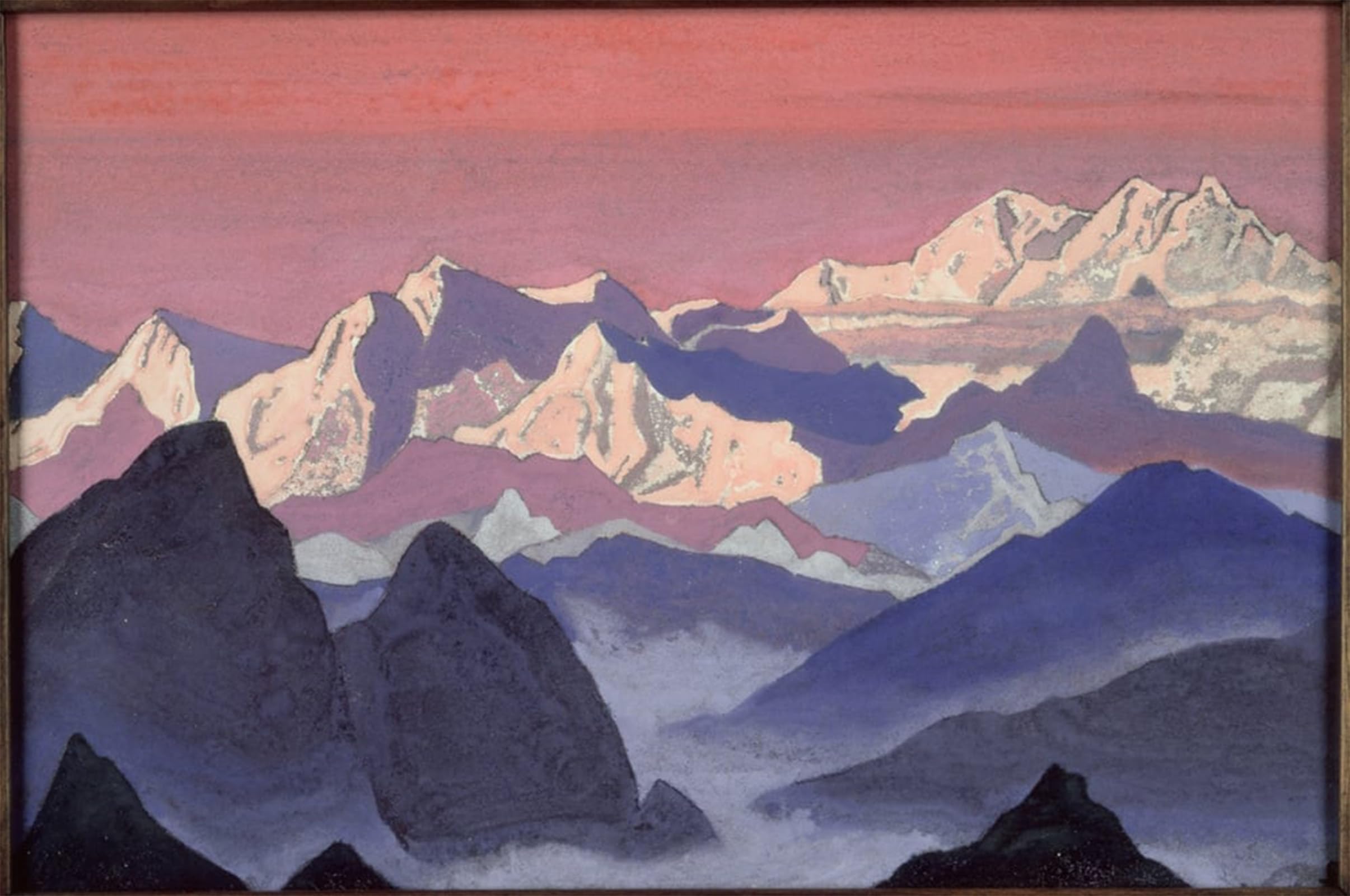 SERENDIPITP Vintage Wall Art Canvas Nordic Poster Canvas Print Picture Kangchenjunga by Nikolai Konstantinowitsch Roerich Wall Art Poster for Home Decor 60x90cm