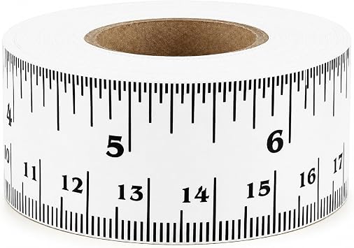 ChromaLabel Adhesive Measuring Tape, 12 Inch Ruler, 1 Inch x 13.9 Yd | 12 inch measuring sticker with imperial and metric markings for desks, crafts and workbenches. Made in USA