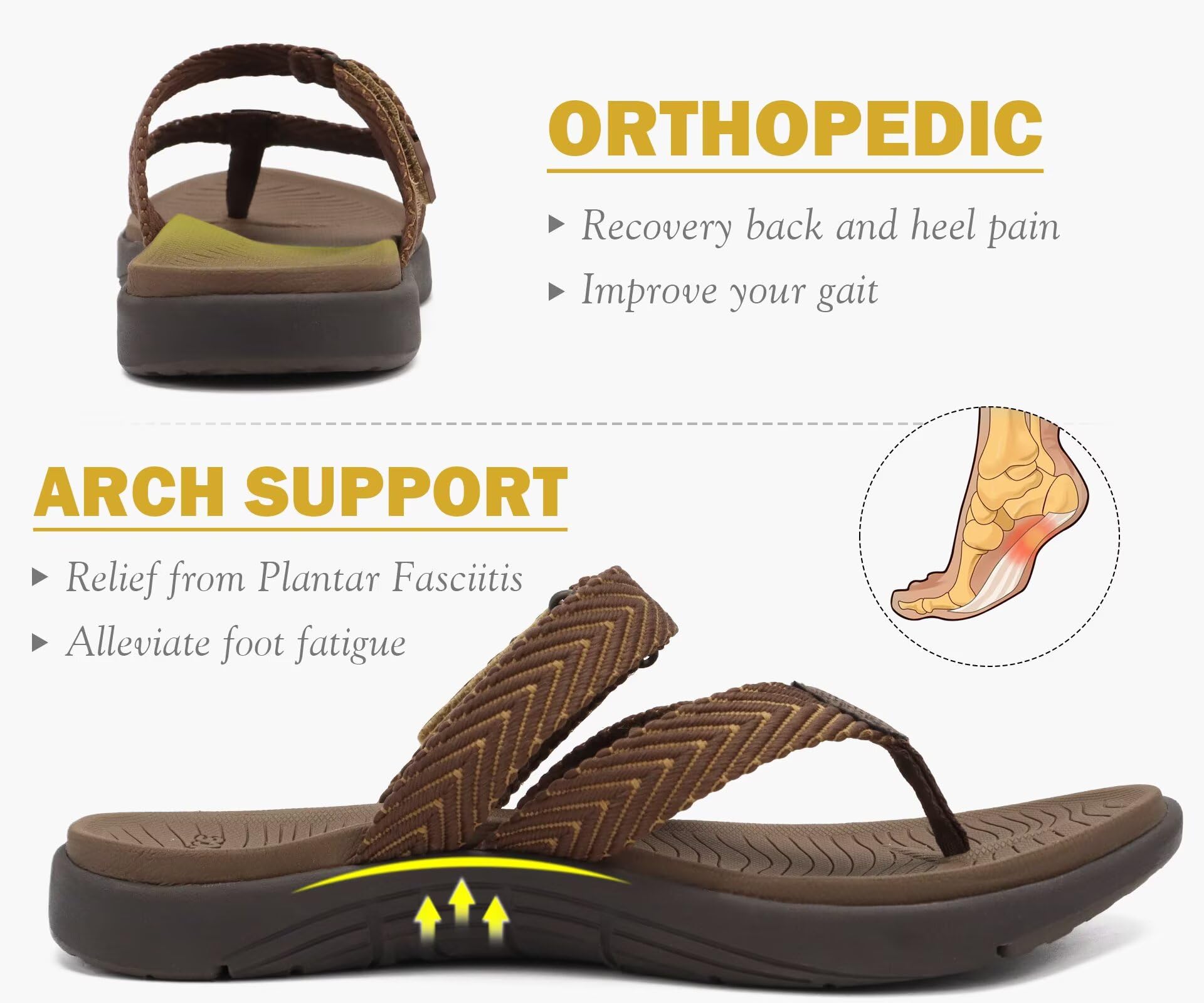 COFACE Ortopedici Infradito Donna Estive Spiaggia Piscina Sandali Comode Supporto Arco Plantare Memory Foam Flip Flop Aperte Leggere Eleganti Stoffa Ciabatte Antiscivolo Gomma Suole
