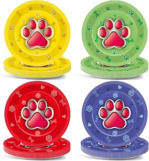 CHUNNIN 48Pcs Dog Paw Party Paper Plates for Dog Birthday Themed Party Supplies 7" Cute Pet Paw Print Disposable Dessert Plates for Boy Girls Kids Baby Shower Puppy Birthday Parties Decorations