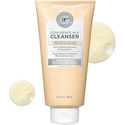 IT Cosmetics Confidence in a Cleanser - Hydrating Serum Foaming Face Wash With Hyaluronic Acid & Ceramides, Gentle Makeup Remover, Skin Barrier Support, Non-Stripping, Sulfate-Free, For All Skin Types