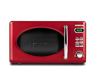 G3 Ferrari G10155 «Sapormio Vintage» Horno microondas Digital con Grill, 1150 W, 20 Litros, 8 programas, Accesorios incluidos, Temporizador 60 min, Rojo