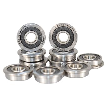 F695-2RS Flanged Ball Bearing ABEC-9 5x13x4mm Double Rubber Sealed GCr15 Chrome Steel Bearings F695RS for 3D Printer 10pcs
