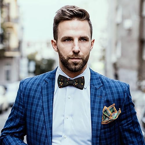 Miniatura 6 de Science Formulas Chalk Board Men's Bow Tie Adjustable Bowties Double Fold Pre-tied Bow for Home Work