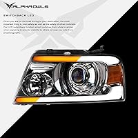 Vista 19 de Alpha Owls 8711378 Projector Headlights With Switchback Sequential LED Bar & Startup Light - Black Amber Fits 2004-2008 Ford F150 / 2006-2008