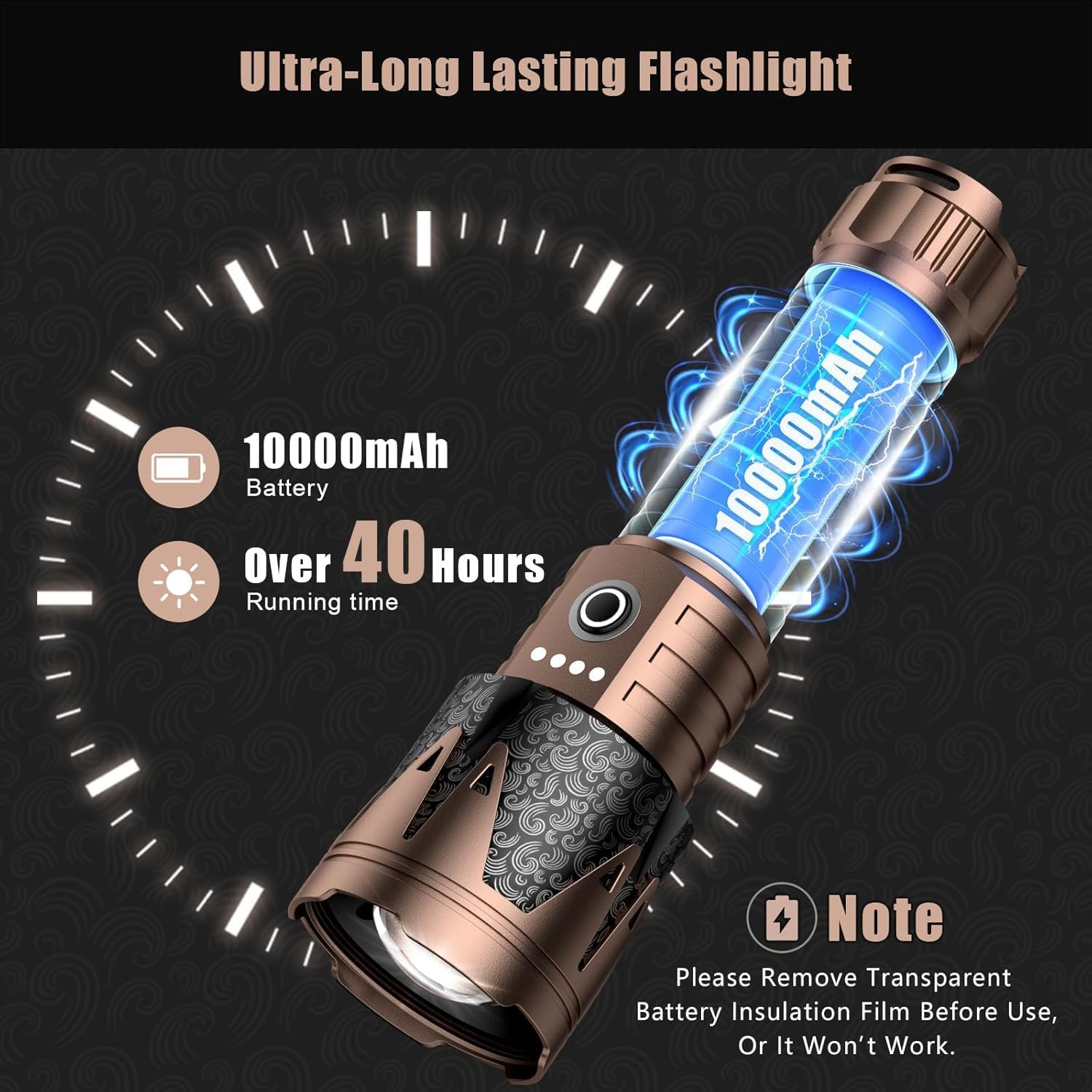 SKYFIRE Rechargeable Flashlight,5000 Super Bright Tactical Flashlights High Lumens Zoomable,6Modes,Waterproof LED Flash Light for Camping Essentials Outdoor&Home Emergency-Upgraded