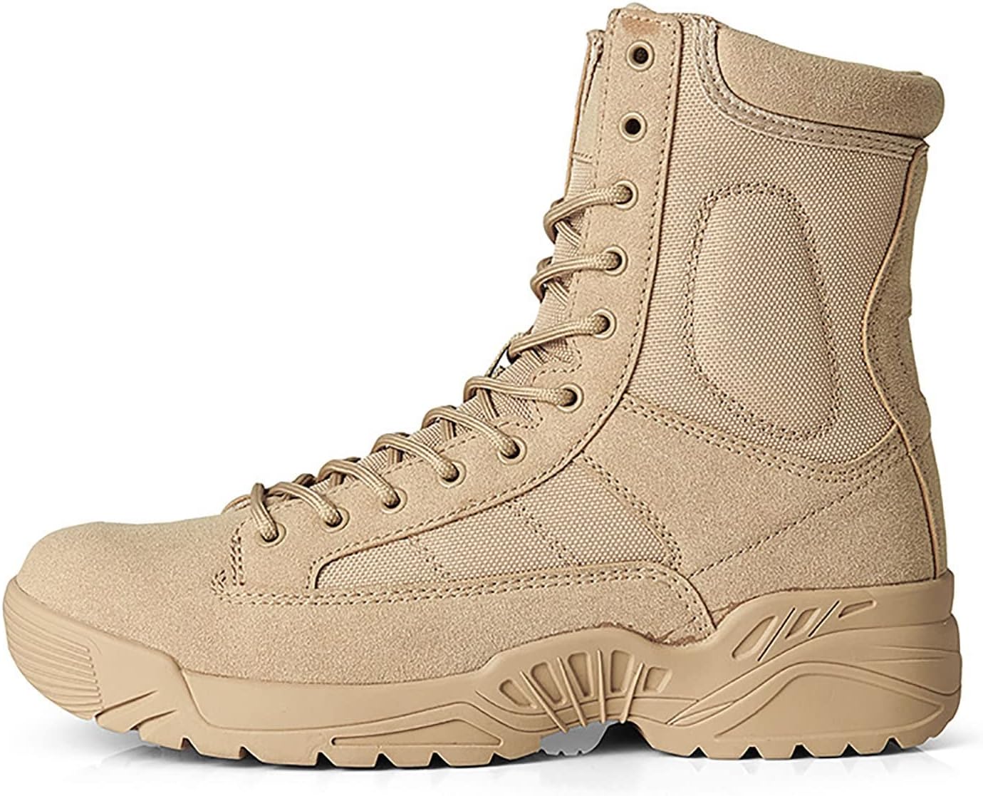 CLSQLXYJZC Men's High-top Outdoor Desert Tactical Boots, Breathable Suede Tactical Shoes, Comfortable Shock Absorption Wear-resistant Rubber Sole Military Boots