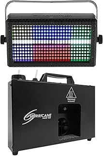 Audiosavings DJ Lighting Bundle with Hurricane Haze 1DX Water Based Haze Machine Hazer, Digital Display DMX, Rockville STAGE PANEL 336 Visual Effect Light Strobe Wash Matrix (2 Items)