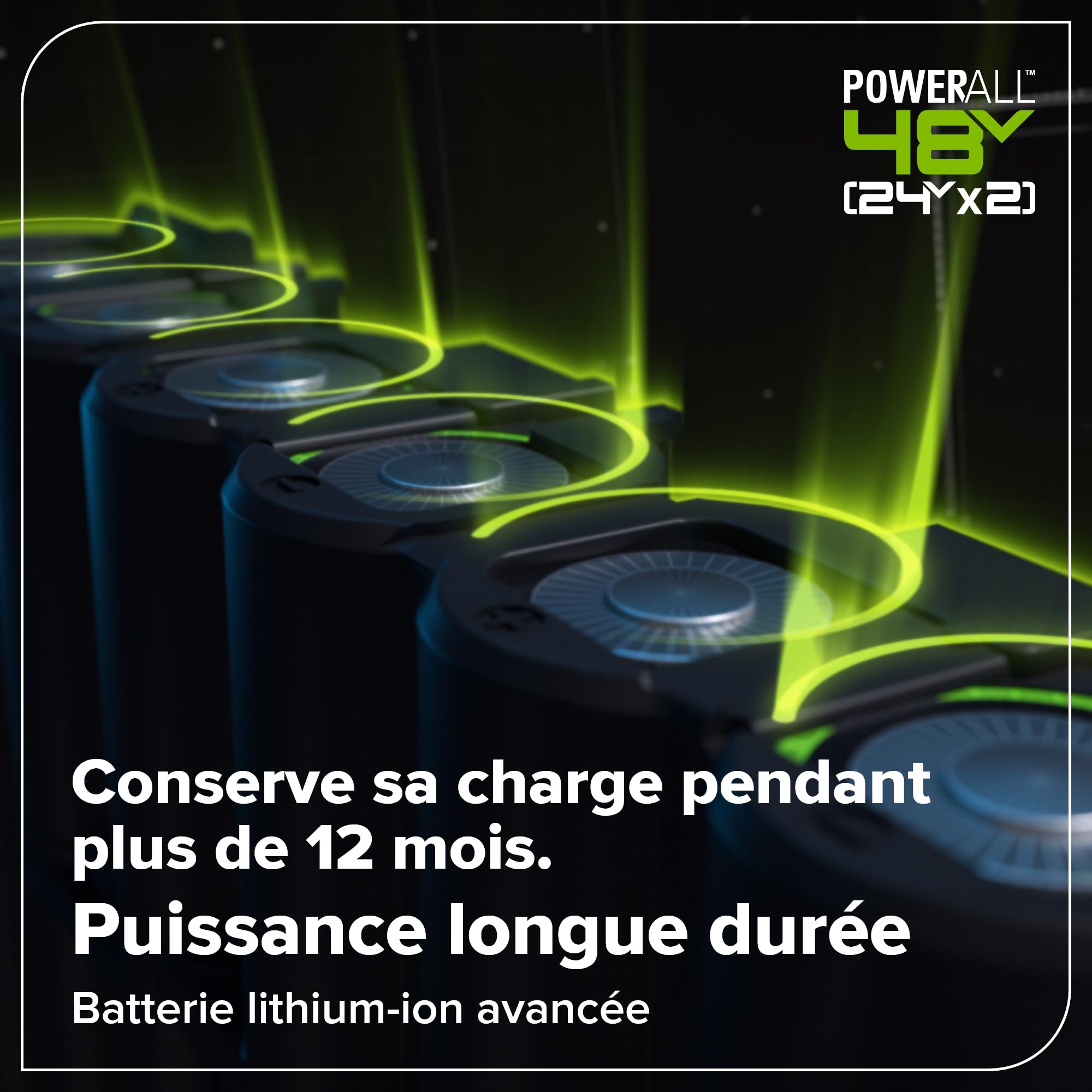 Greenworks 48V (24V x 2) Tondeuse Gazon Batterie sans Fil, Largeur de Coupe 41cm, Sac 40L, Tondeuse Electrique Gazon Inclus 2 X 24V 4Ah et Chargeur Double, Garantie 3 Ans, MO48L422-01