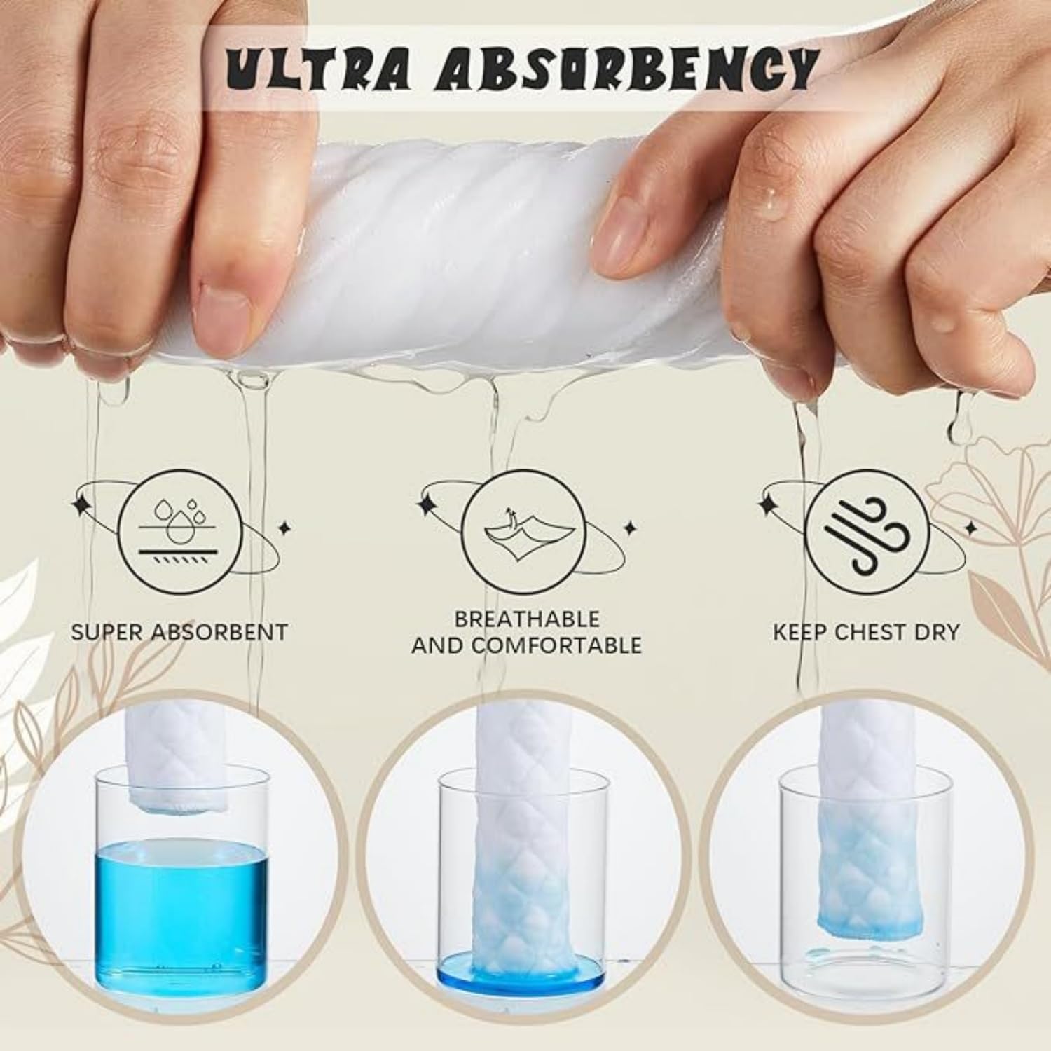 Alfven Anti Transpiration pour Soutien-Gorge,5 Pièces Doublures Anti Transpiration RéUtilisables en Coton sous La Poitrine 3 Couches sous Poitrine pour Le Sport Et l'allaitement
