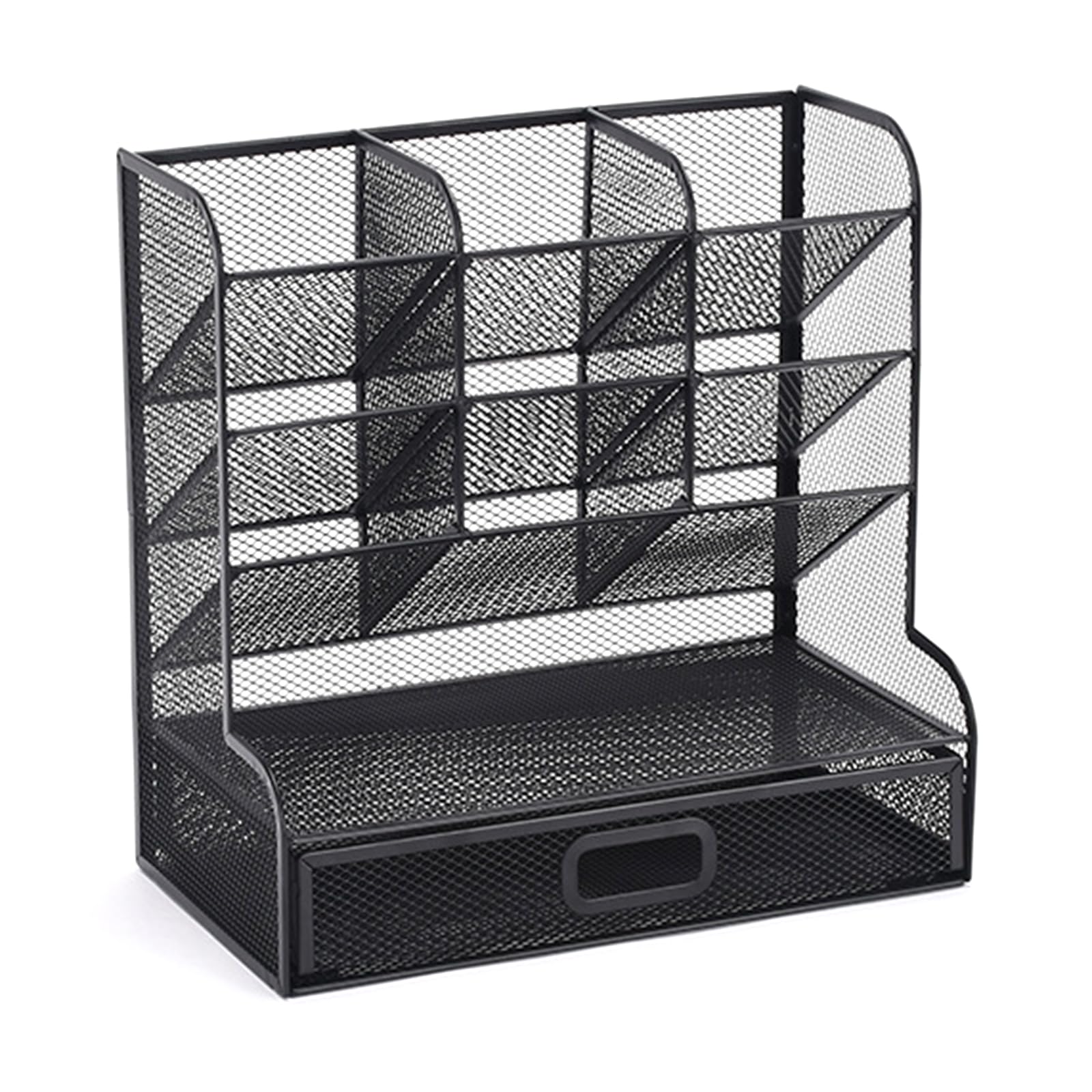 Organisateur bureau métal porte-stylos fournitures scolaires rangement 9 grilles