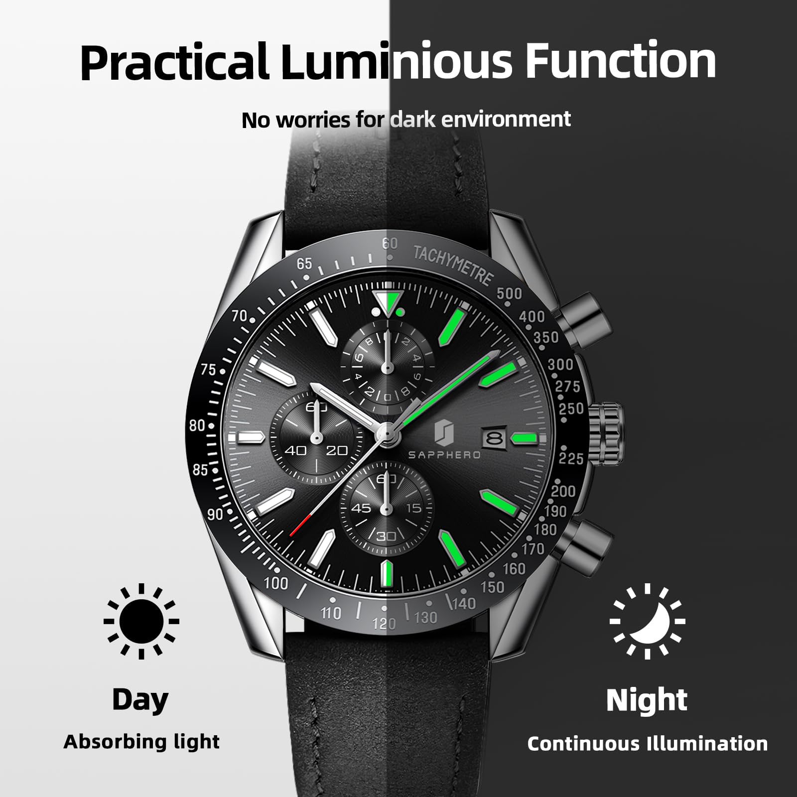 BENYAR Relojes Hombre Analógico Cronografo Impermeable Luminoso Fecha Reloj Pulsera Hombre Negocios Casual Relojes Elegante Regalo para Hombre