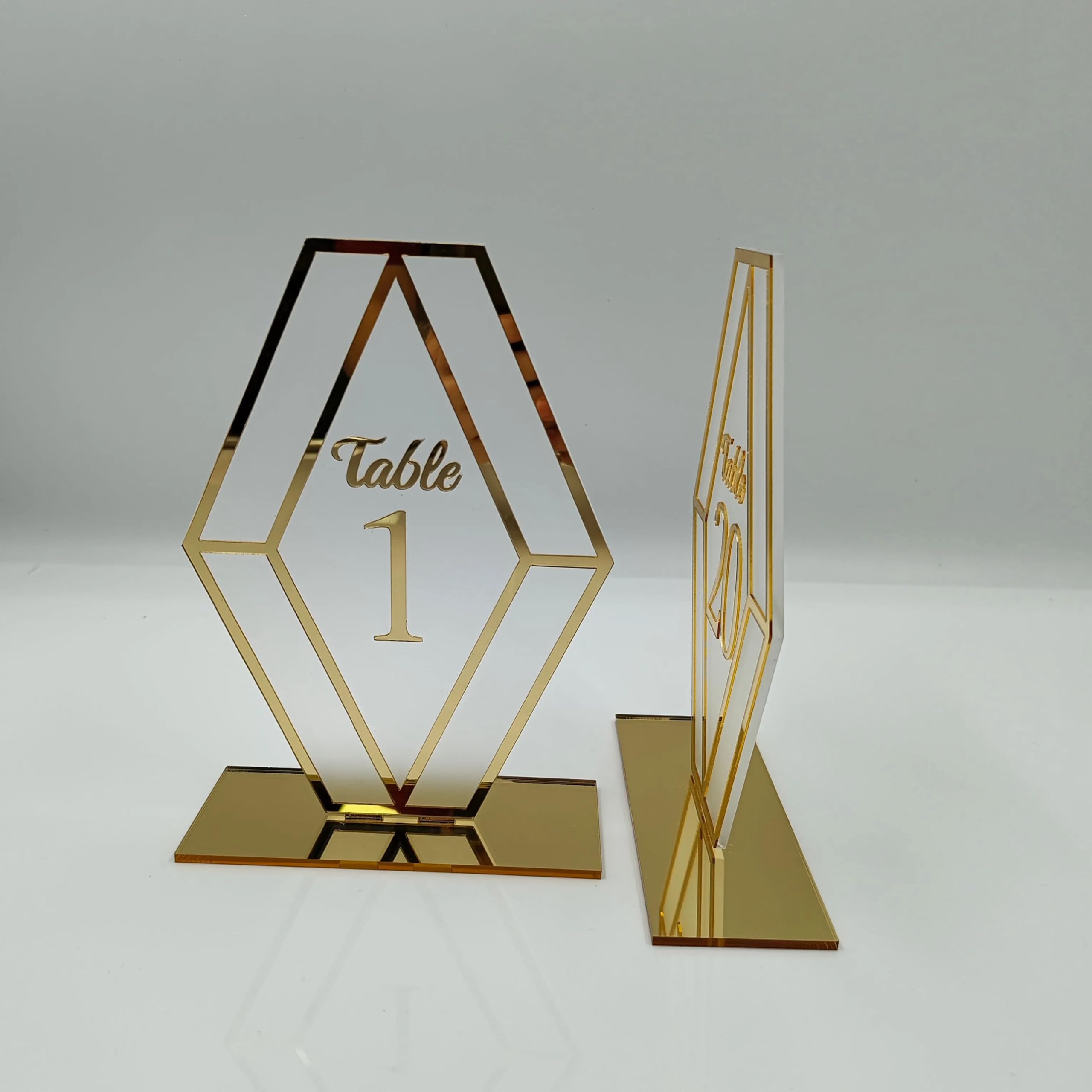 EVCA Acrylic Table Number - Wedding Table Numbers with Stands 1-20 5x7