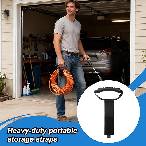 Miniatura 2 de Handles  Heavy Load Straps, Adhesive Wrap Organizer, Portable Cable Holder  Space Saver Mount, Indoor Gear for Wires, Power Tools, Garage Cleanup,