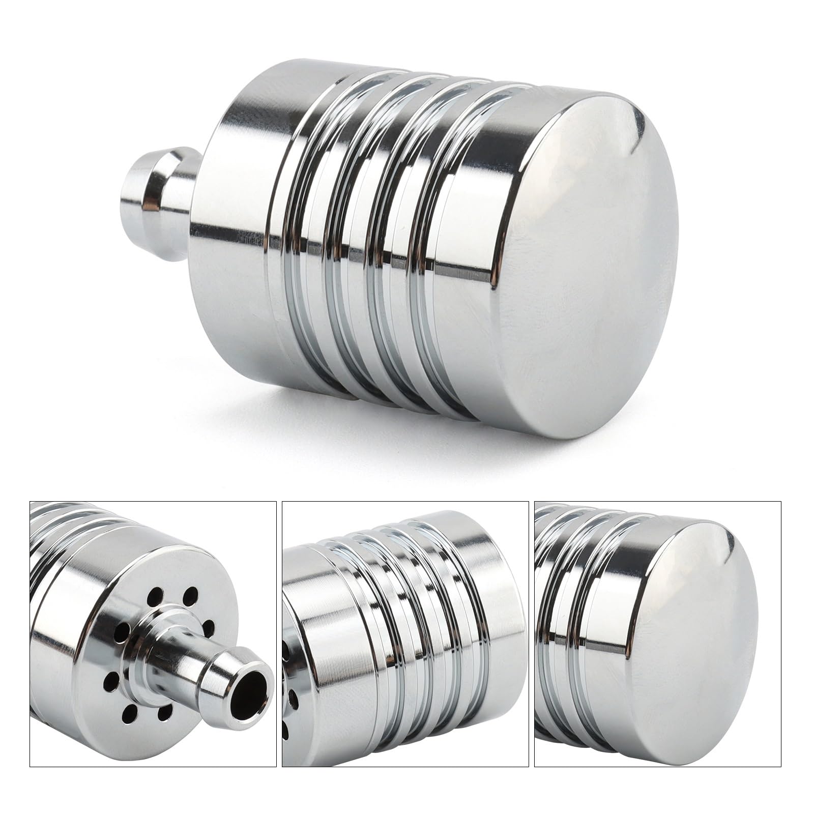 Reniflard de moteur ventilé, carter de vilebrequin, collecteur d'huile de boîte de vitesses, adapté aux Harley Custom en aluminium Crankcase Ventilation System PCV System Oil(Chrome)