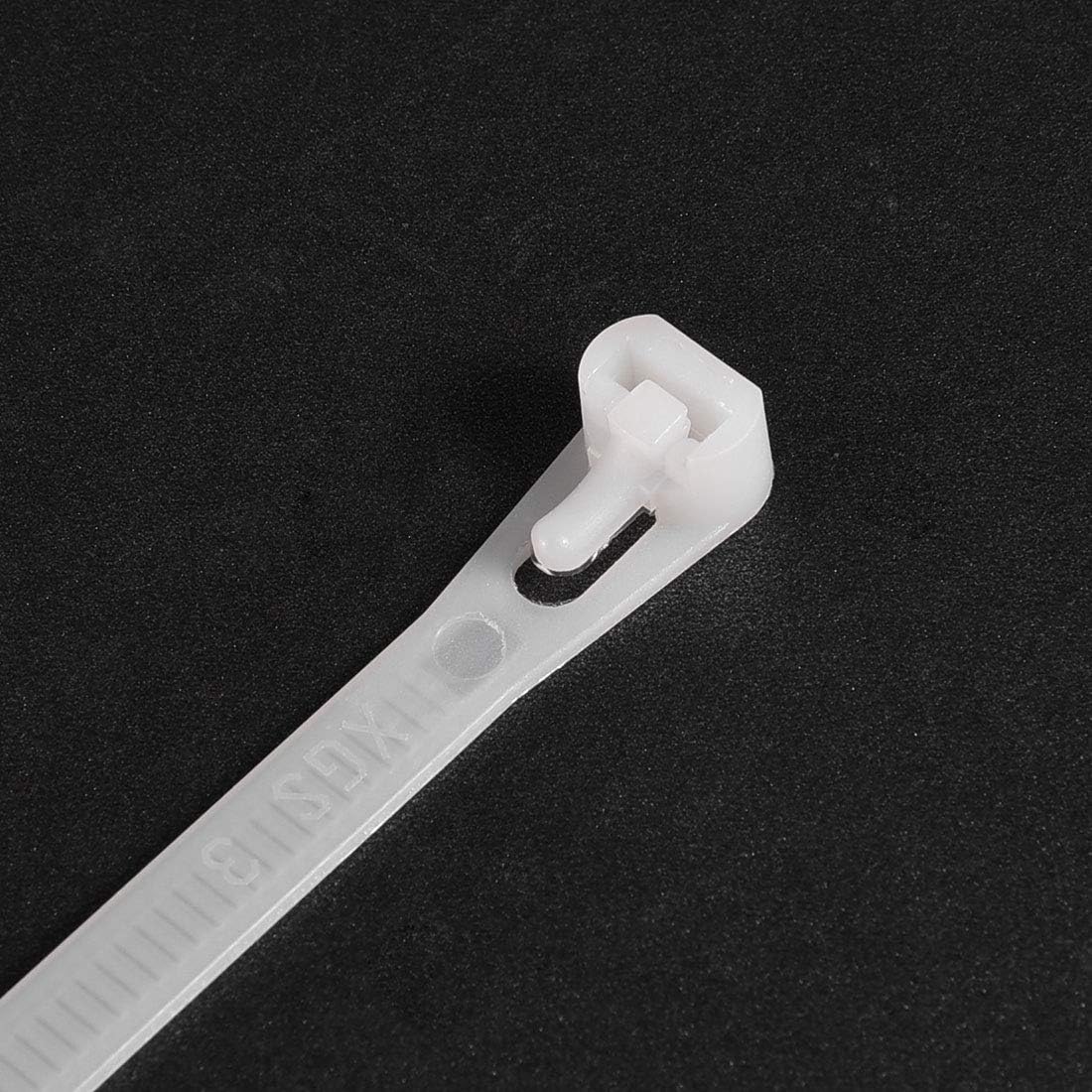 uxcell 60pcs Reusable Cable Ties 18 Inch x 0.3 Inch Adjustable Nylon Zip Ties Wraps White