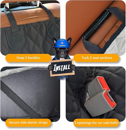 Miniatura 4 de Honest - Fundas de asiento de automóvil para perros con ventana de malla, solapa lateral para automóviles, camiones y SUV, funda impermeable y