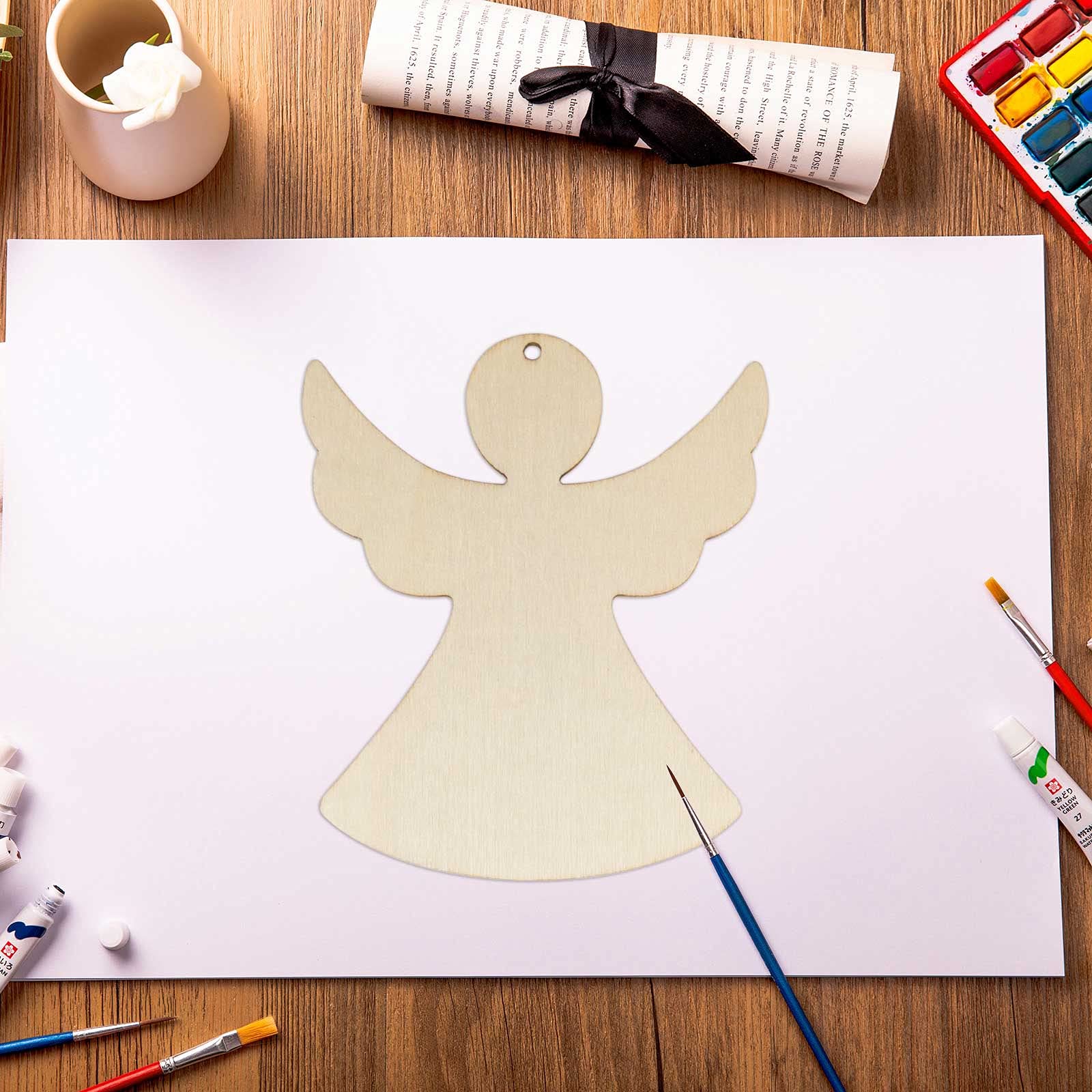 Amazon.com: Creaides 20pcs Angel Wood DIY Crafts Cutouts Wooden