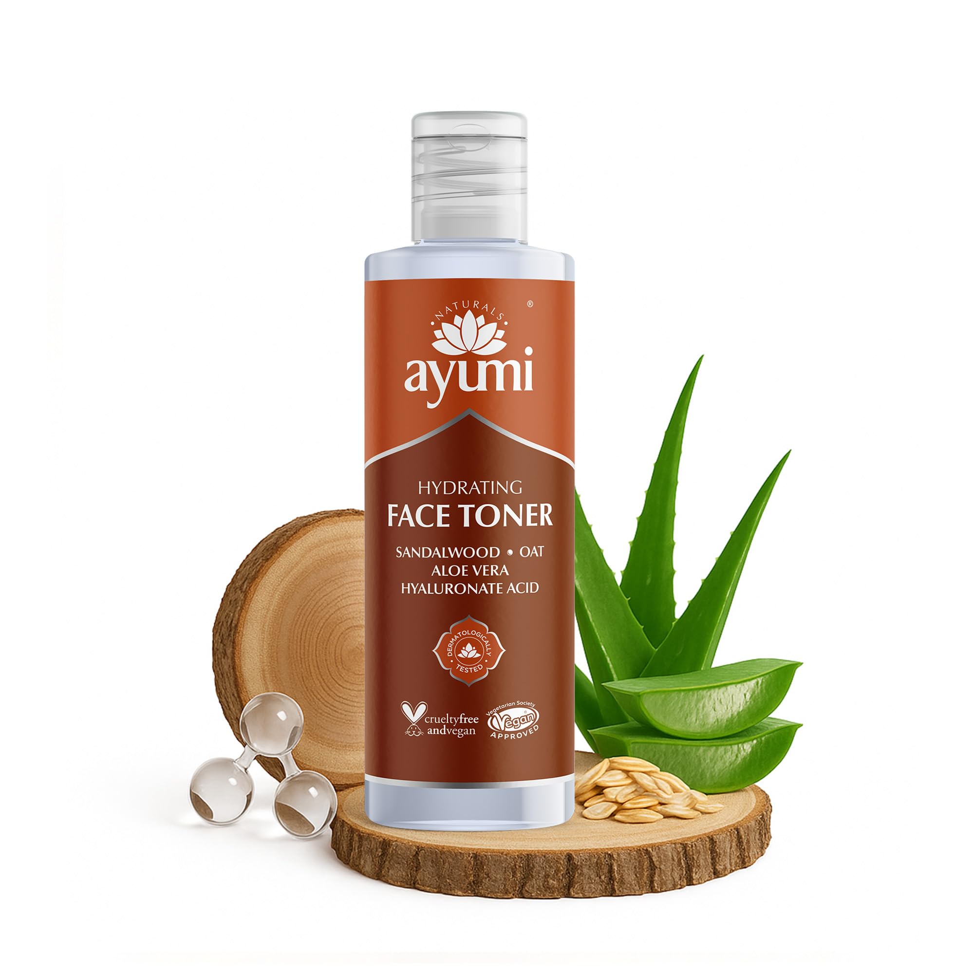 Sandalwood Face Toner | Hydrating Toner with Aloe Vera | Gentle Face Exfoliator for Dry Skin | Soothe Redness & Tightens Pores with Marigold Extracts| NaturalToner for Face & Skincare | 150ml