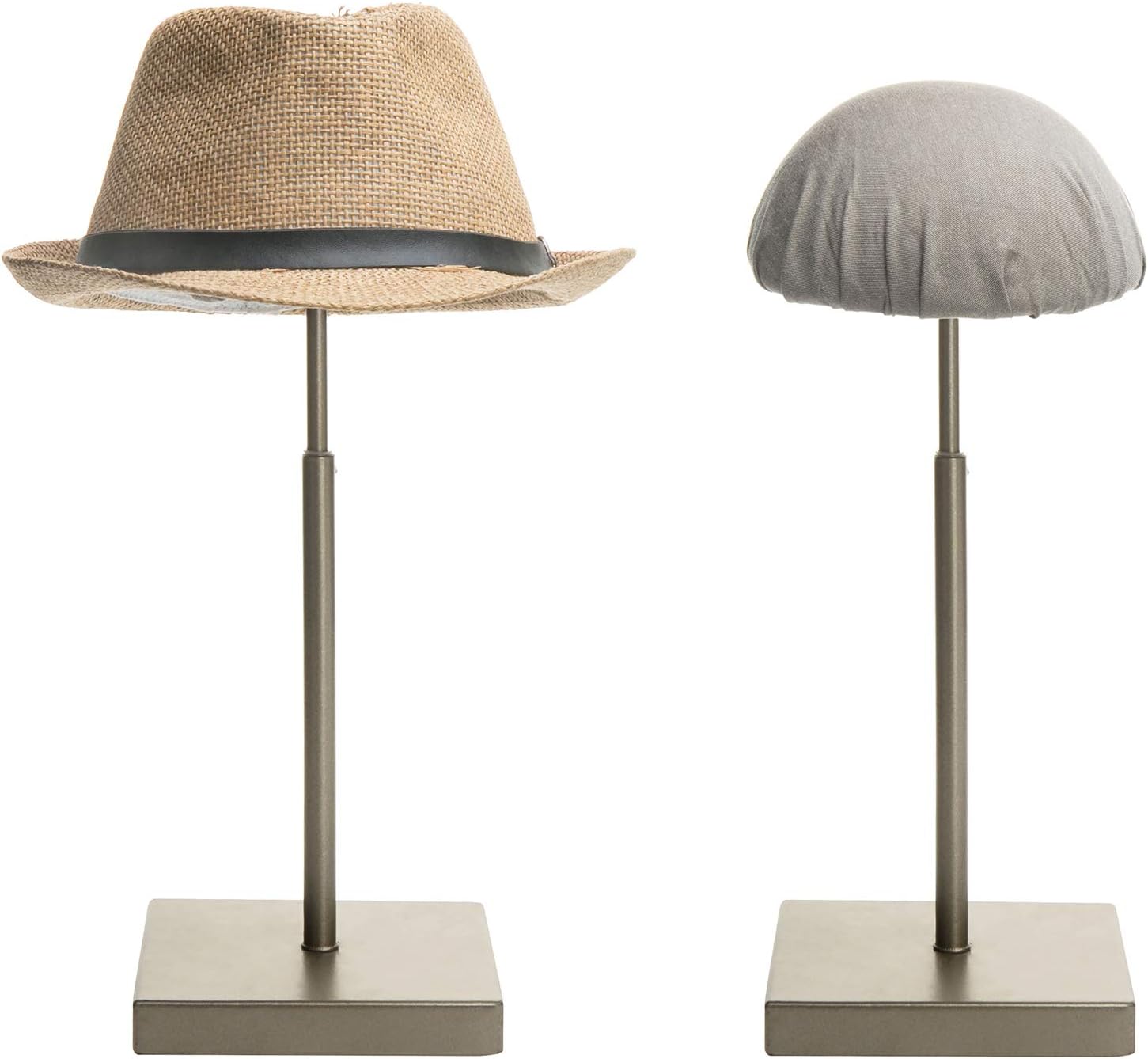 MyGift Dome Shape Metal Hat Stand Antique Style Tabletop Cap and Wig Display Rack