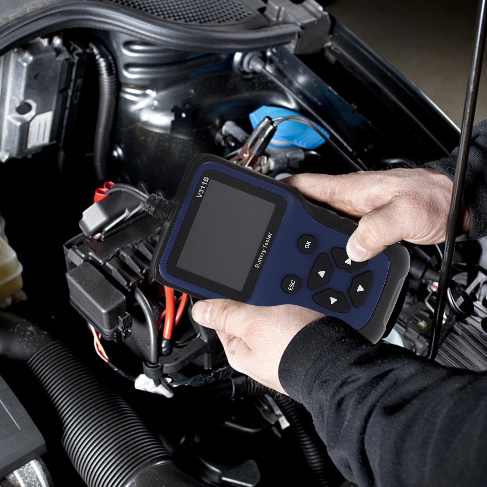 Anneome Comprobador de Batería de Coche Herramienta de Prueba Automática Impresora Idiomas Comprobador de Carga de Batería para Suministros para Automóviles Uso Taller o Garage