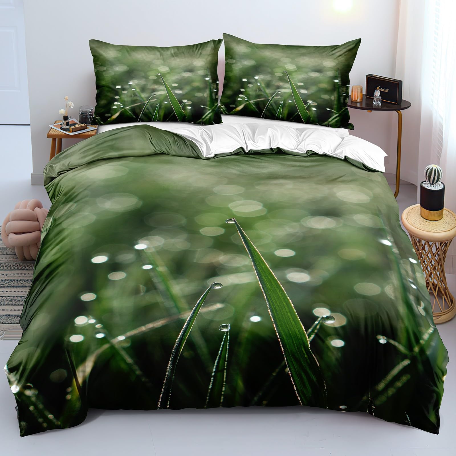 Housse de couette 140x200 parure de lit douce fermeture éclair avec taies 50x75
