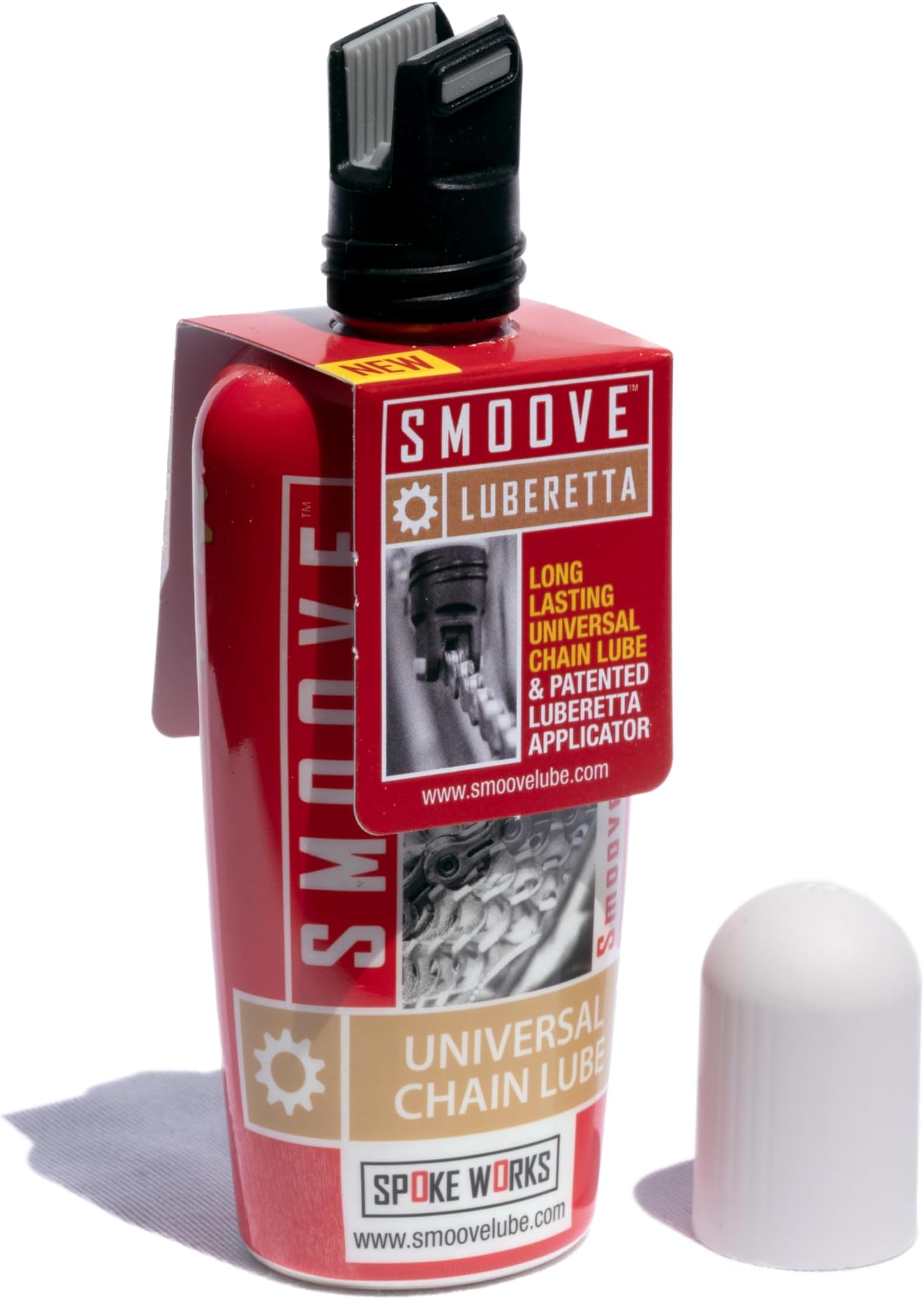 SMOOVE Universal Bike Chain Lube. Long-Lasting Wax-Based Lubricant with Precision Luberetta Applicator for Road, MTB, Gravel, and Cyclocross Bikes – 125ml