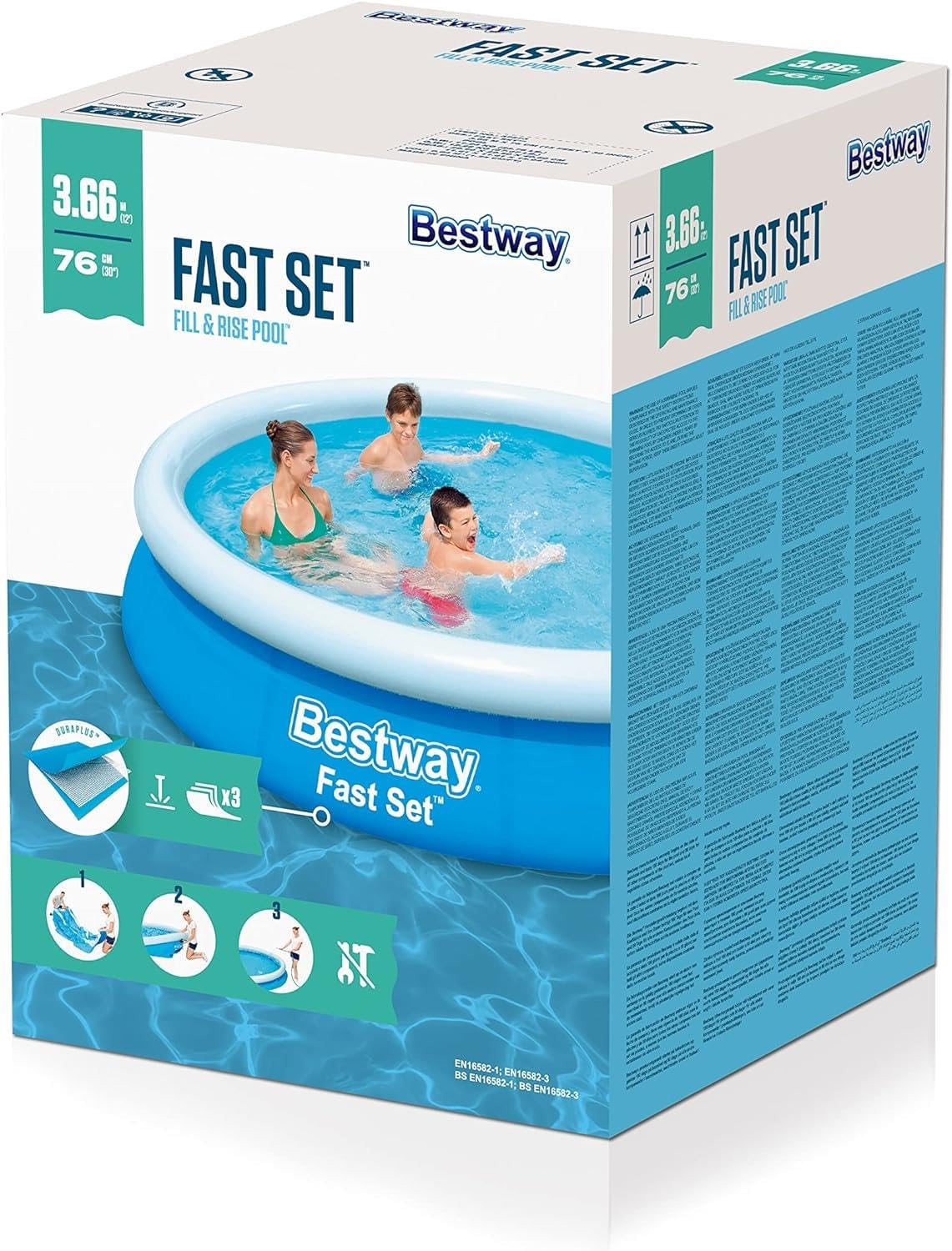 Bestway Fast Set Basen, 366 x 76 cm, niebieski