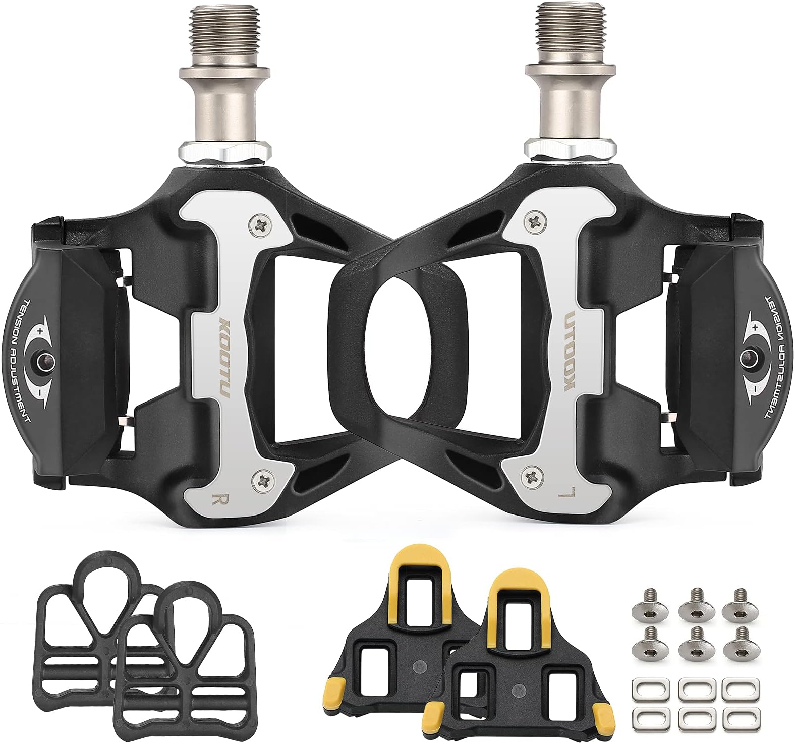KEO Bike Pedals 9/16" Universal Road Bike Pedals Bicycle Platform Pedals Clipless Pedals Suitable for Road Bike Spin Bike MTB Indoor Bike