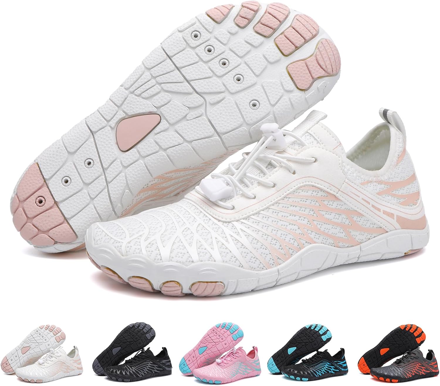 AoSiFu Water Shoes for Women Men Hike Barefoot Shoes Breathable & Non-Slip Athletic Footwear Wide Toe Box Water Shoes Comfort Barefoot Sneakers for Walking,Running,and Swimming